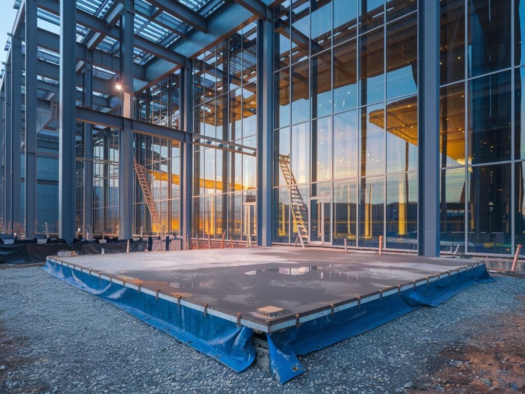 0Gotowa płyta betonowa na placu budowy