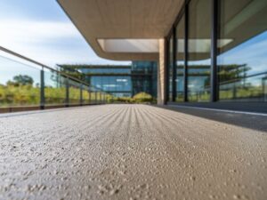 0Nowoczesny balkon z solidną wylewką betonową