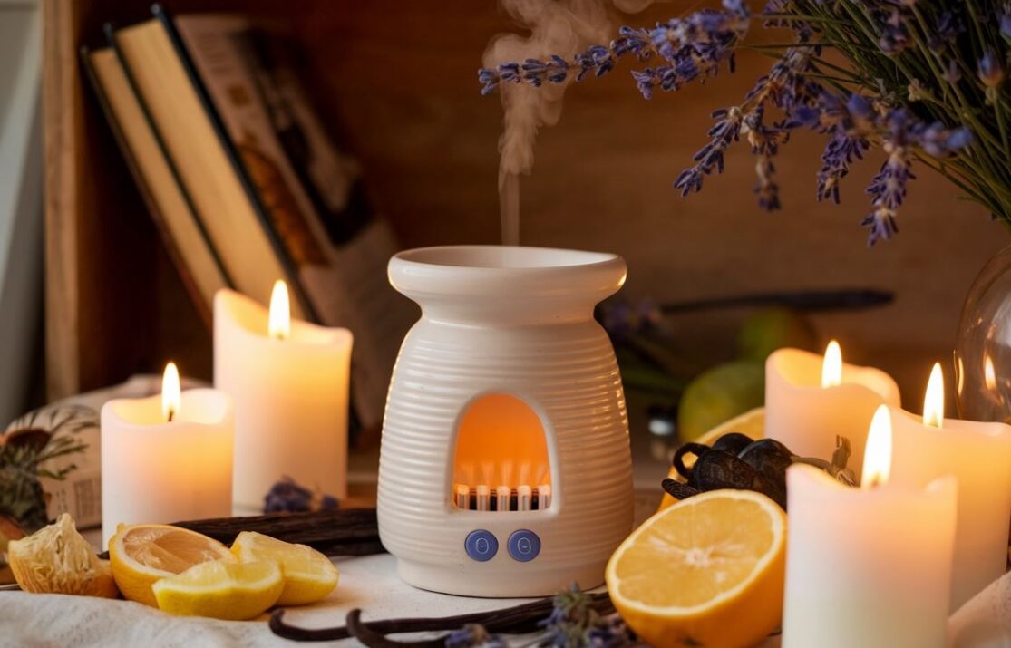 Aromatyczny olejek waniliowy w ceramicznym kominku