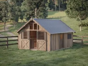 Konstrukcja stajni w stylu rustykalnym