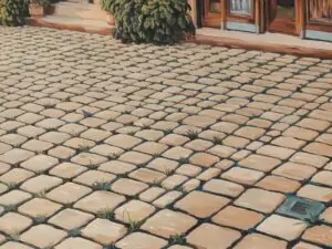 Malowanie kostki brukowej w miejskim otoczeniu