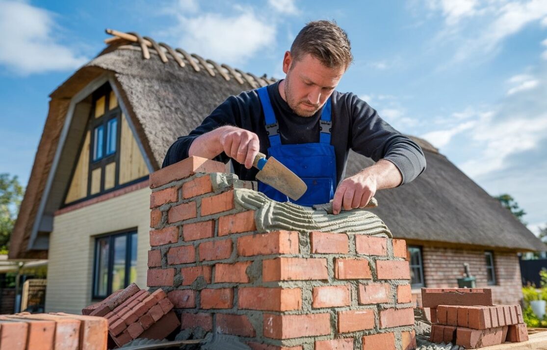 Murowanie komina z użyciem zaprawy