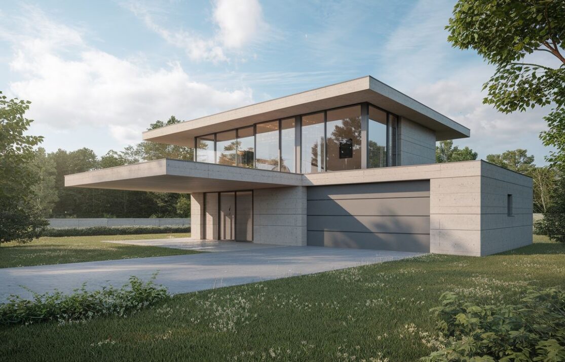 Nowoczesny projekt domu z tarasem nad garażem