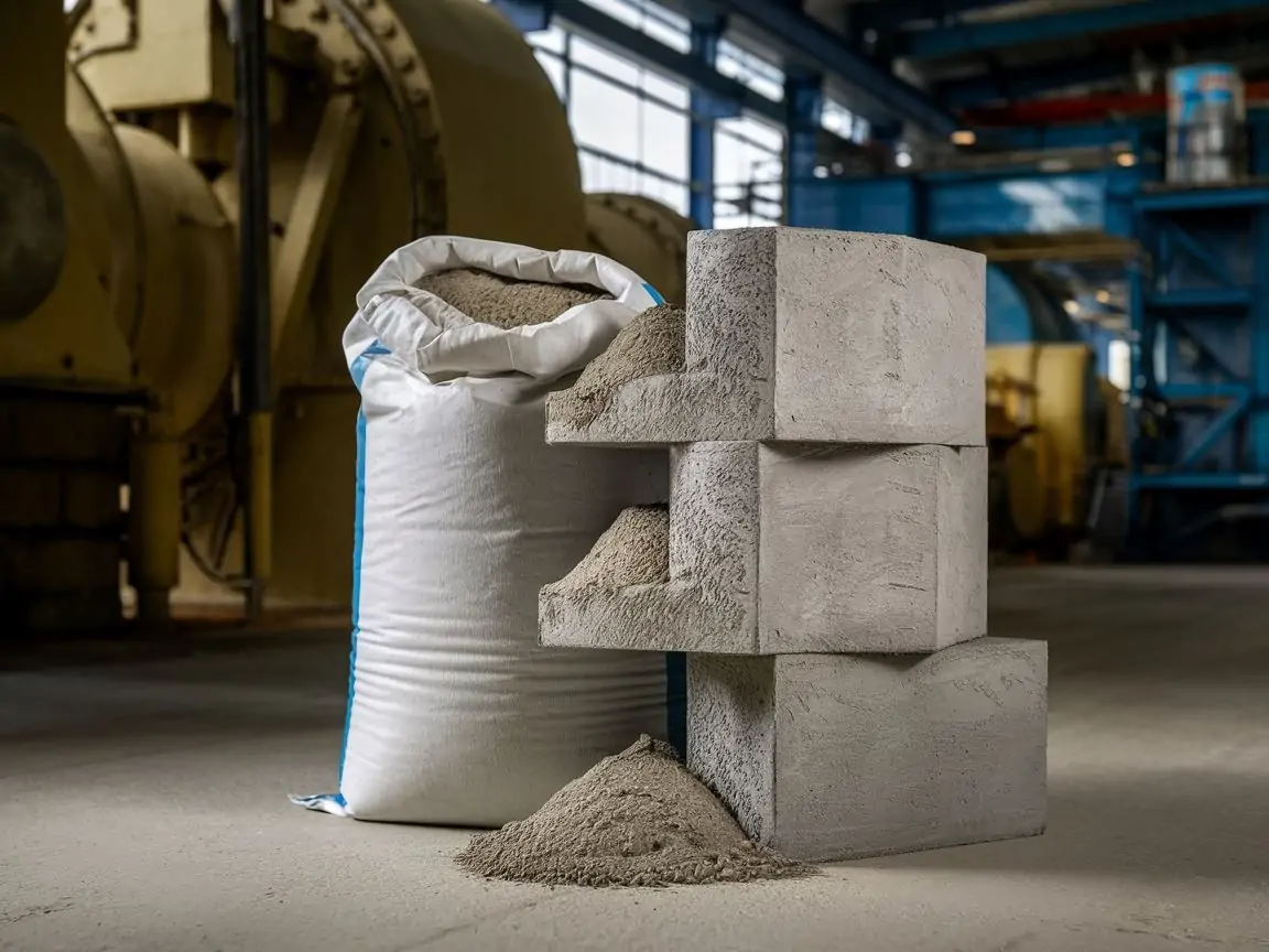 Porównanie surowego cementu i utwardzonego betonu