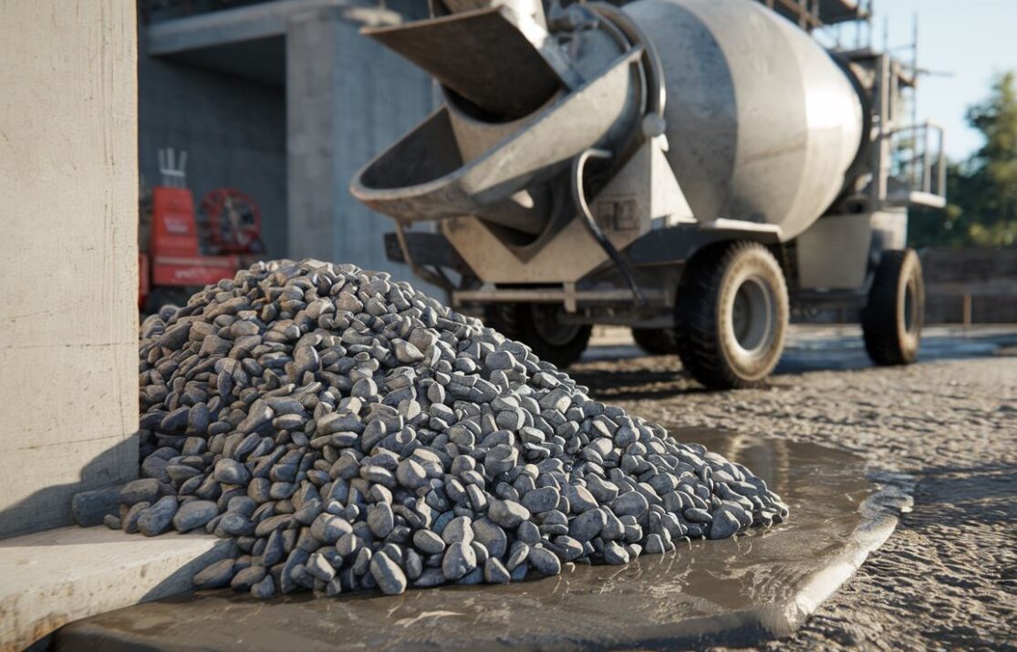 Przygotowanie składników do mieszania betonu B15