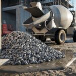 Przygotowanie składników do mieszania betonu B15