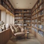 Siedzenie w przytulnej bibliotece