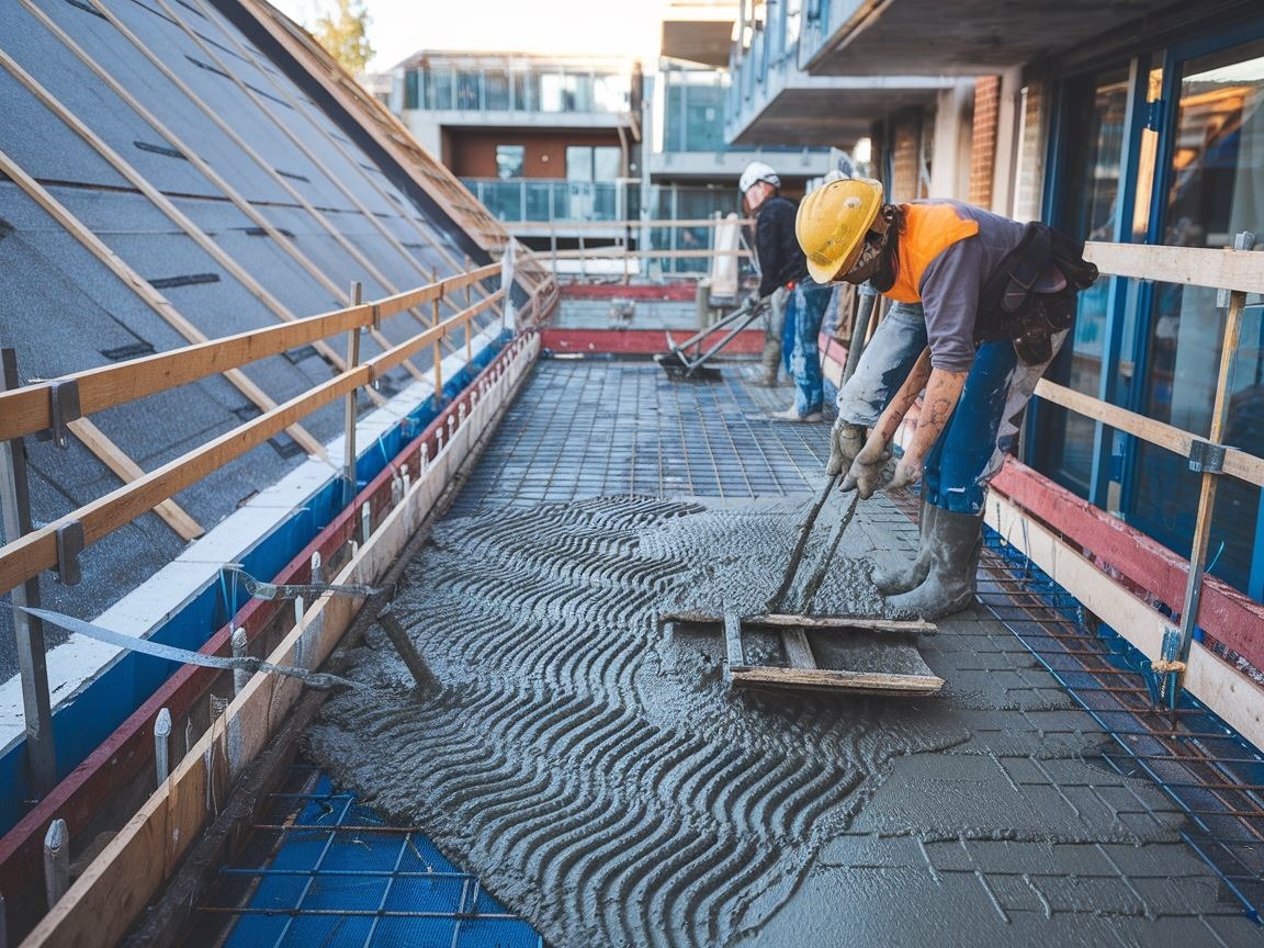 Wylewka betonowa na balkon na papę