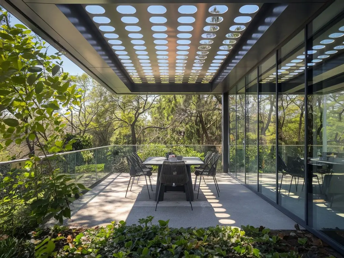 Zadaszony taras z nowoczesnym designem