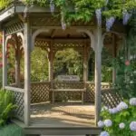 altana z podłogą na tarasie