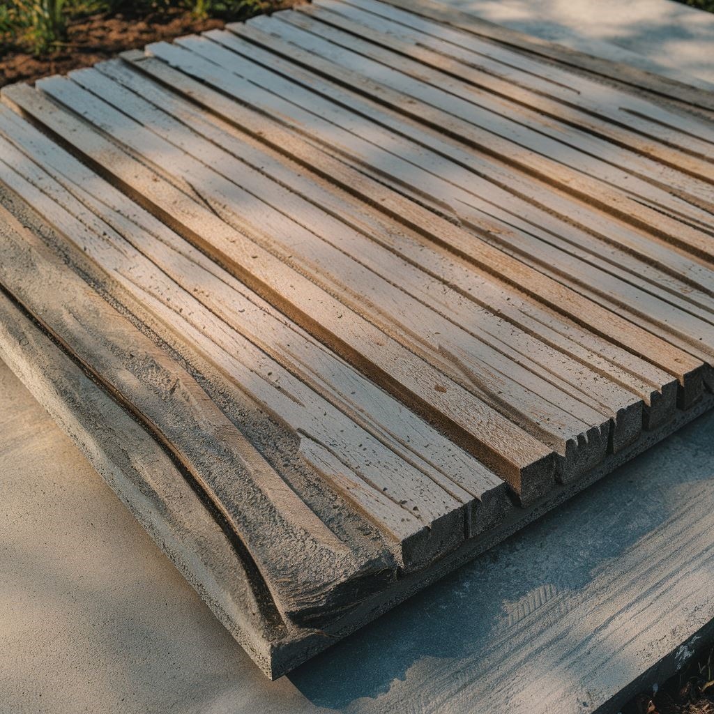 betonowa płyta drewno