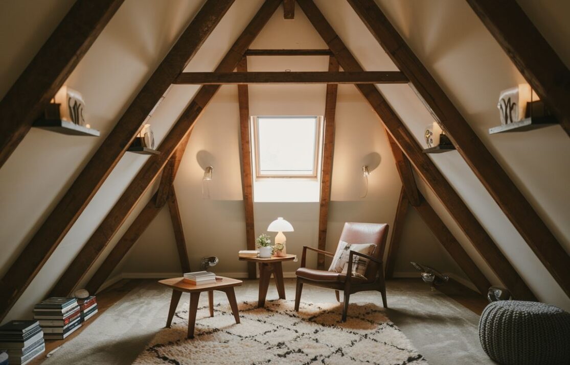 drewniane belki sufitowe