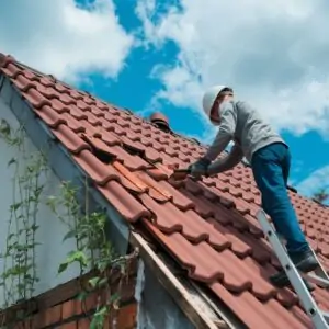 naprawa pękniętej dachówki