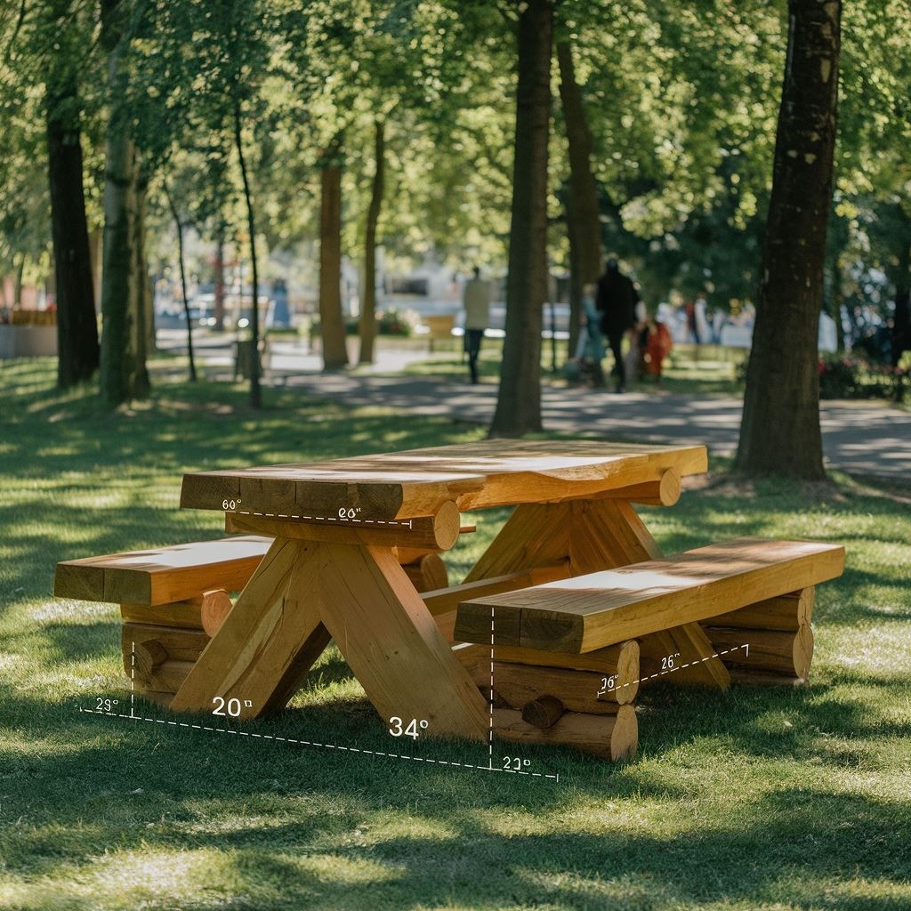 standardowy stół piknikowy