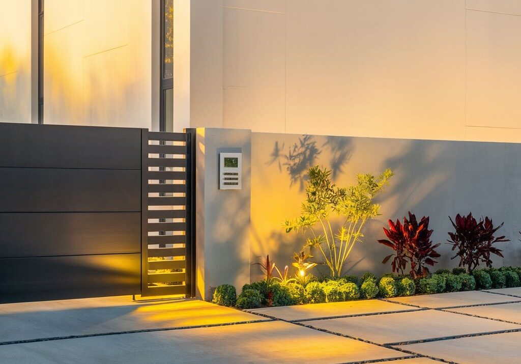 zielone otoczenie wjazdu