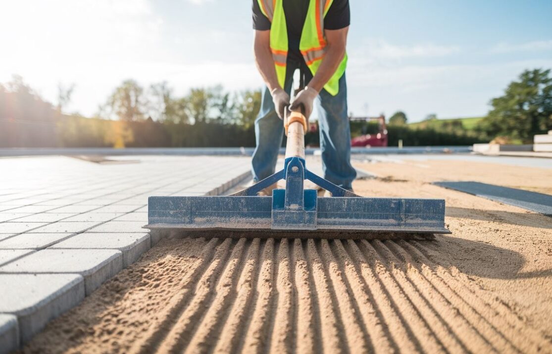 Układanie nawierzchni z kostki brukowej