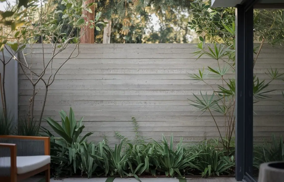 Detale płyty betonowej ogrodzeniowej w minimalistycznym stylu